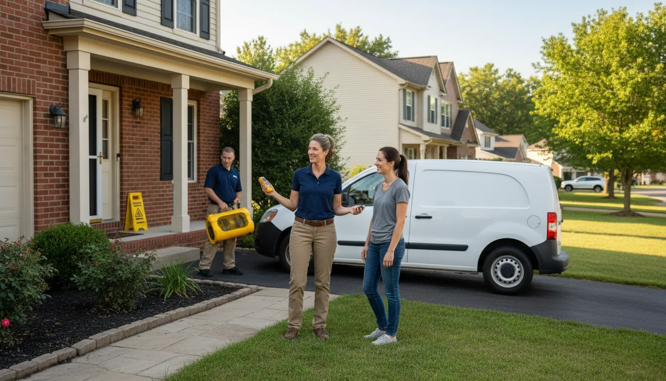 Residential water damage restoration in Galena, IL